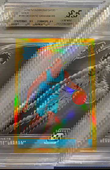2018 Panini Donruss Optic Devonte Graham Gold /10 BGS 9.5 Jersey Number!