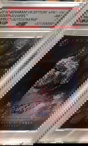 2017 Bowman Inception Yadier Alvarez PSA 7