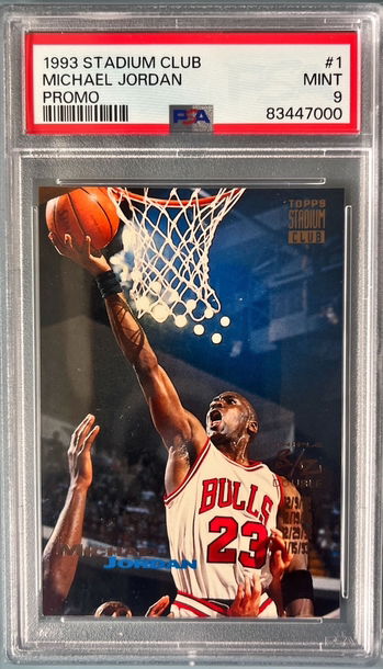1993 Stadium Club Michael Jordan Promo PSA 9 Mint (POP 17, ONLY 3 PSA 10s)