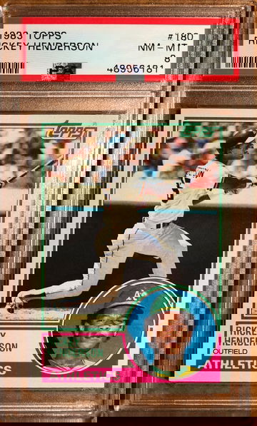 1983 Topps Rickey Henderson psa 8 nm- Mint #180