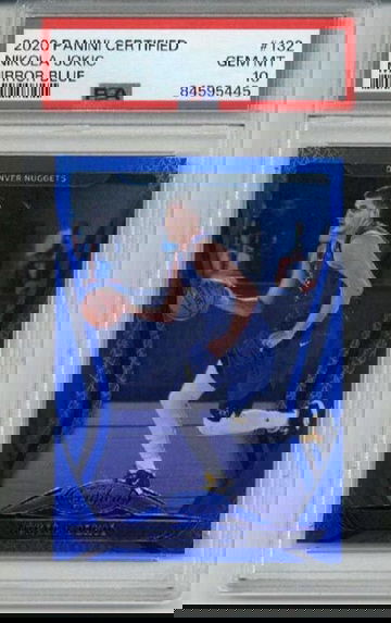 2020 PANINI CERTIFIED MIRROR BLUE #132 NIKOLA JOKIC CARD NUGGETS PSA 10