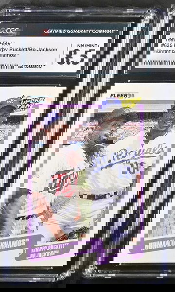 KIRBY PUCKETT/BO JACKSON 1990 FLEER #635 CGC 8.5
