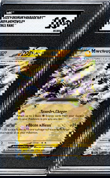2023 Pokemon Paradox Rift #058 Mewtwo Ex Double Rare SGC 10