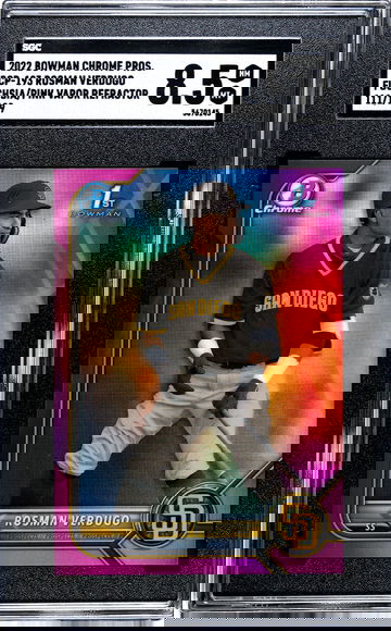 2022 Bowman Chrome Rosman Verdugo Fuchsia/Pink Vapor BCP-193