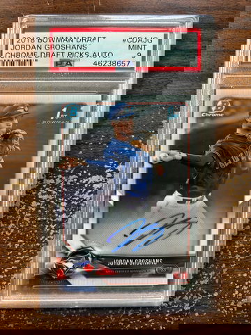 2018 Bowman Draft CDAJG Jordan Groshans Chrome Draft Picks Autograph PSA 9