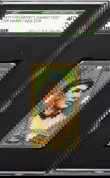 1911 T205 Piedmont Harry Wolter New York Yankees  SGC 40 VG 3