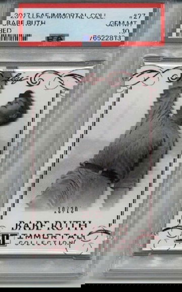 2017 LEAF IMMORTAL COLLECTION RED #27 BABE RUTH /20 YANKEES PSA 10