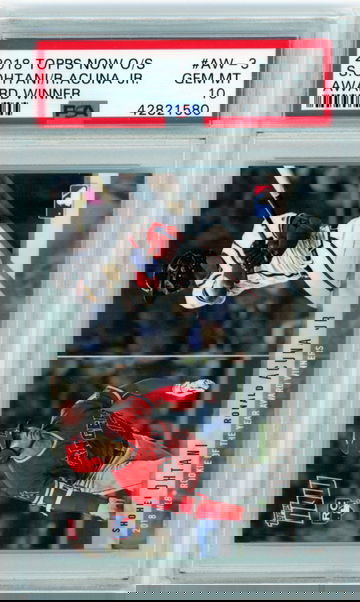 2018 Topps Now O/S #AW-3 Ohtani/Acuna Jr. Award Winner PSA 10 GEM MINT!