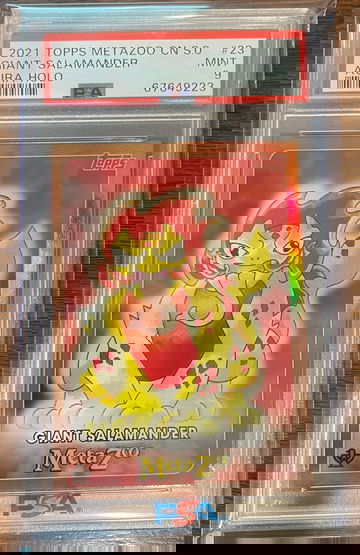 2021 Topps MetaZoo Cryptid Nation GIANT SALAMANDER Aura Holo Foil Gold #24 PSA 9