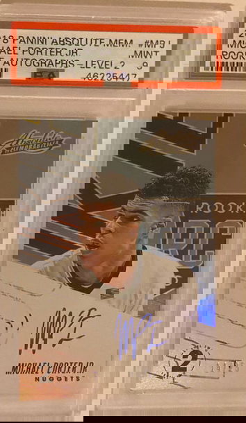 MICHAEL PORTER Jr. 18-19 Absolute Rookie Autographs Level 2 14/25! PSA 9! Pop 1! These are a tough grade!