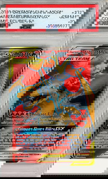 2019 POKEMON SUN MOON COSMIC ECLIPSE FA CHARIZARD BRAIXEN GX #212 PSA 10