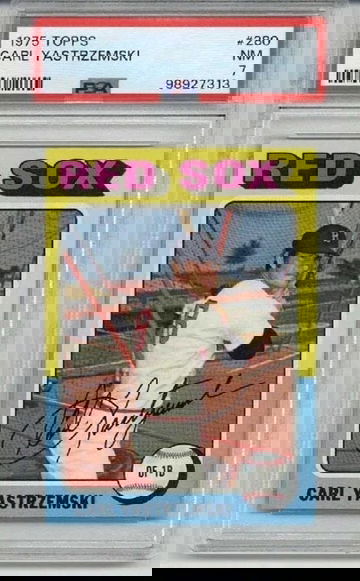 1975 TOPPS #280 CARL YAZ YASTRZEMSKI BOSTON RED SOX LEGEND PSA 7