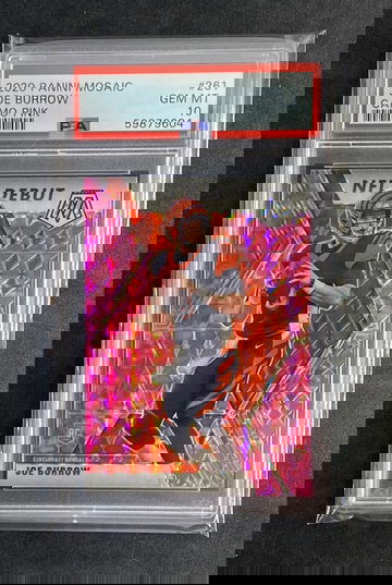 2020 Panini Mosaic 261 Joe Burrow Camo Pink PSA 10