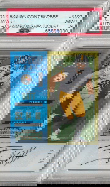 2017 Contenders Championship Ticket auto #d 03/49 T.J. Watt PSA 9