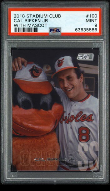 💎 2018 Stadium Club Variation #100 CAL RIPKEN JR. w/ MASCOT The Oriole Bird 🐧