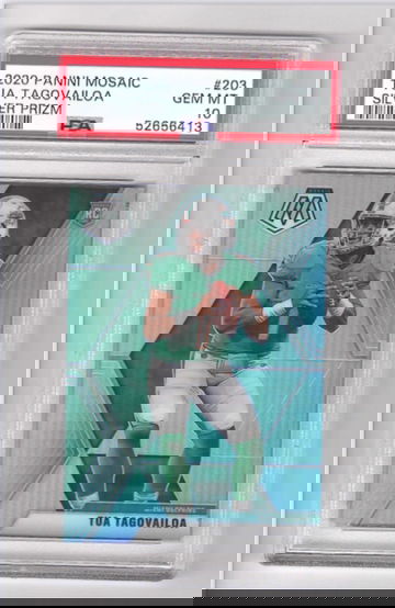 Tua Tagolailoa  2020 mosaic silver prizm PSA 10 