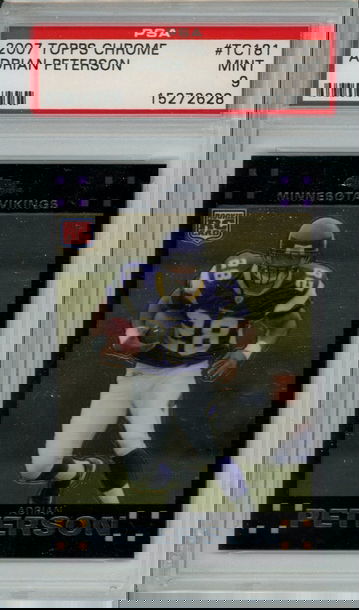 ADRIAN PETERSON 2007 TOPPS CHROME #TC181 PSA 9 ROOKIE CARD