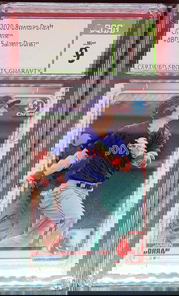 2020 Bowman Draft Chrome #BD55 Jarren Duran CSG Mint 9