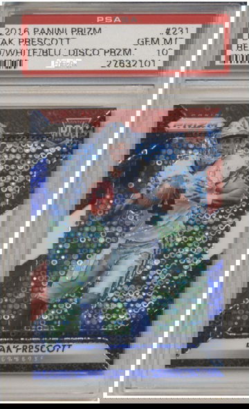 2016 Panini Prizm Dak Prescott Red White and Blue Disco PSA Gem Mint 10