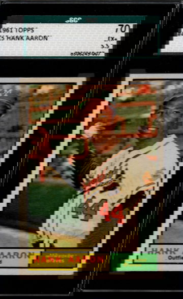 1961 Topps #415 Hank Aaron SGC 70 EX+ 5.5