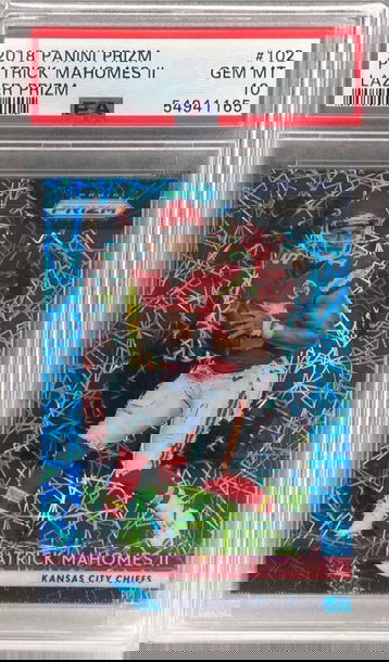 2018 Prizm Patrick Mahomes Blue Lazer PSA 10
