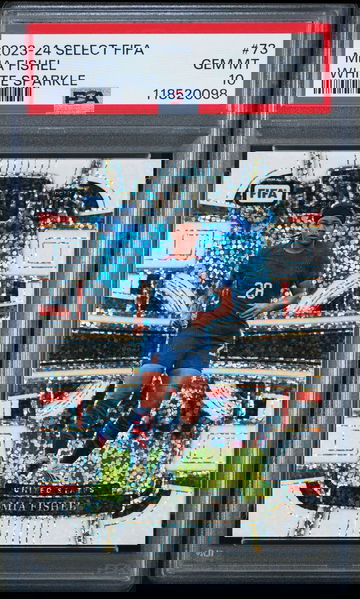 2023-24 PANINI SELECT FIFA MIA FISHEL WHITE SPARKLE SSP #73 RC ROOKIE PSA 10