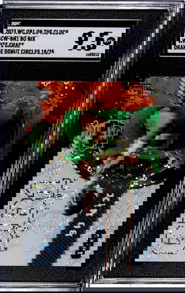 2023 wild card qb1 on the clock bo nix white chase orange donut circles /25 sgc 9.5