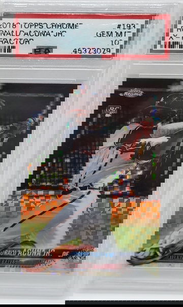 2018 Topps Chrome #193 Ronald Acuna Jr GEM MINT X-Fractor PSA 10