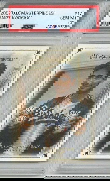 2007 UPPER DECK MASTERPIECES #26 SANDY KOUFAX CARD DODGERS PSA 10 LOW POP RARE