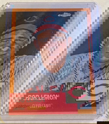 2022 Topps Chrome Platinum Bob Lemon orange refractor /25