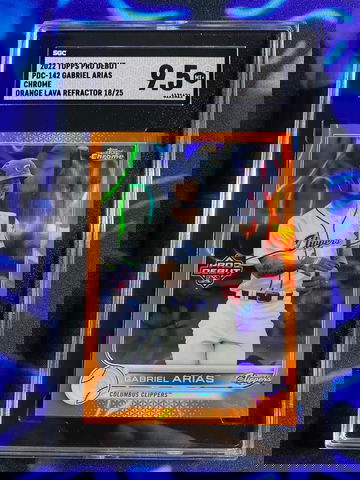 2022 Topps Pro Debut Gabriel Arias Orange Lava Refractor/25 SGC 9.5