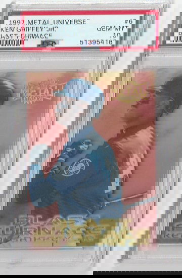 PSA 10 GEM MINT 1997 METAL UNIVERSE KEN GRIFFEY JR BLAST FURNACE #6