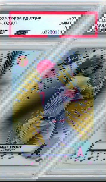 2023 Topps Pristine #27 Mike Trout Gold Refractor PSA 9 MINT!