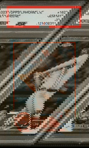 2023 Topps Chrome Riley Greene Logofracor Edition PSA 10 GEM MT #182 RC