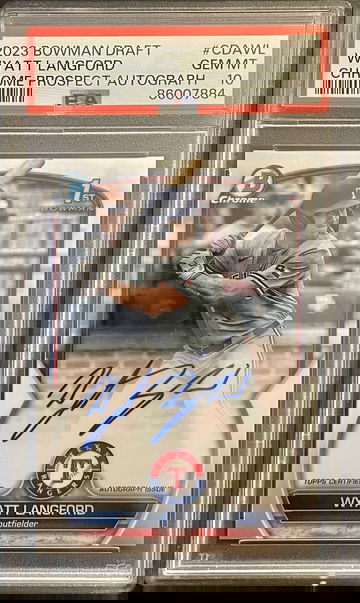 2023 Bowman Chrome Wyatt Langford auto autograph PSA 10