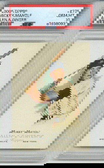 2006 TOPPS ALLEN & GINTER #275 MICKEY MANTLE CARD NEW YORK YANKEES PSA 10