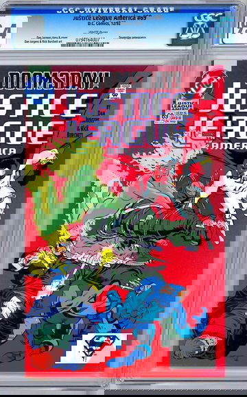 JUSTICE LEAGUE AMERICA #69 CGC 9.4 *DOOMSDAY BATTLES JLA* DEATH OF SUPERMAN 1992