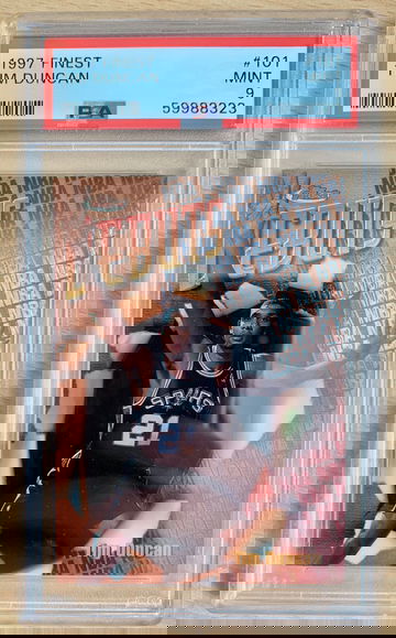 Tim Duncan 1997 Topps Finest Rookie RC #101 PSA 9 Mint