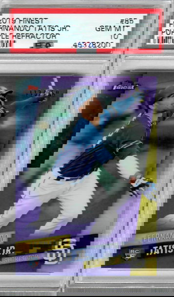 2019 Topps Finest Purple Refractor FERNANDO TATIS JR 85 113/250 PSA 10 Rookie RC POP 33