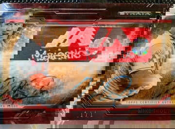 2015 Topps Strata Mike Trout All Star Game Used Majestic Laundry Tag Patch Autograph 1/1 One of One 