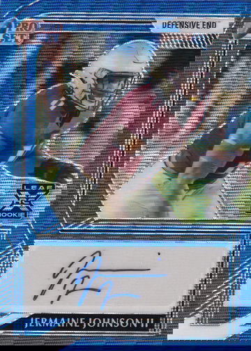 2022 Pro Set Metal Jermaine Johnson II #PA-JJ2 RC Wave Blue Auto 8/30