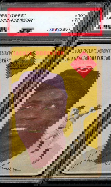 1954 Topps Jackie Robinson Brooklyn Dodgers #10 PSA 1