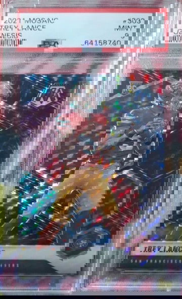 2021 Mosaic Trey Lance Genesis PSA 9 Mint RC #303 49ers Rookie