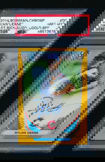 2014 Bowman Chrome Dylan Cease Gold Refractor RC Auto /50, PSA 8 NMMT