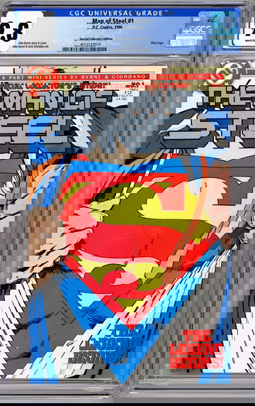 SUPERMAN THE MAN OF STEEL #1 CGC 9.8 SILVER LOGO SPECIAL COLLECTORS 1A DIRECT ED 1986