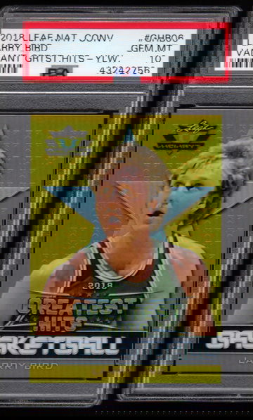 2018 Leaf National Convention Valiant Greatest Hits Yellow /10 Larry Bird Boston Celtics #GHB06 PSA 10 Gem-Mint