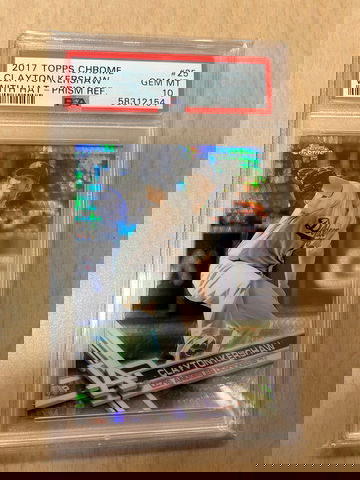2017 Topps chrome prism refractor Clayton Kershaw PSA 10