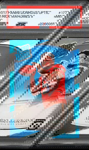 PSA 9 2017 Panini Donruss Optic Patrick Mahomes II Holo Silver Prizm Rookie #177