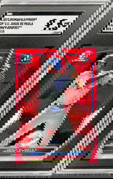 2023 Bowman Chrome Sapphire Josue De Paula Red Sapphire /10 SGC 9.5