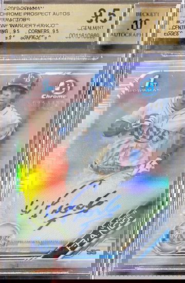 2019 Bowman Crome Prospect Refractor Auto /499 Wander Franco BGS 9.5